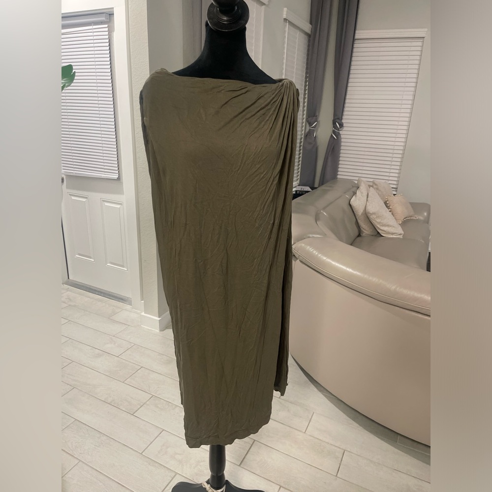 NWT AAKASHA asymmetric sleeveless draped cotton avant-garde lagenlook dress M